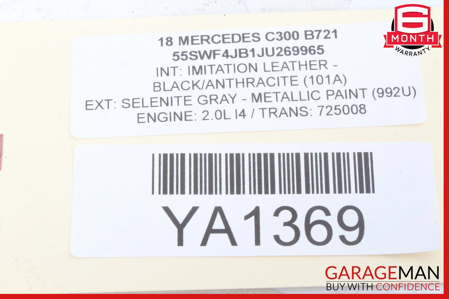 15-18 Mercedes W205 C300 C63 AMG Rear Left Side Door Window Regulator Motor OEM