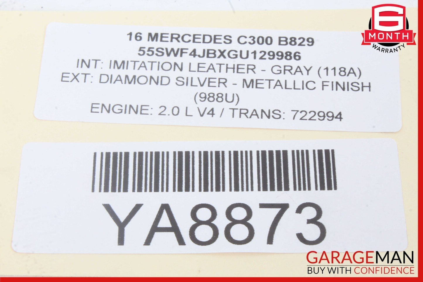15-18 Mercedes W205 C300 C63 AMG Rear Left Side Door Window Regulator Motor OEM