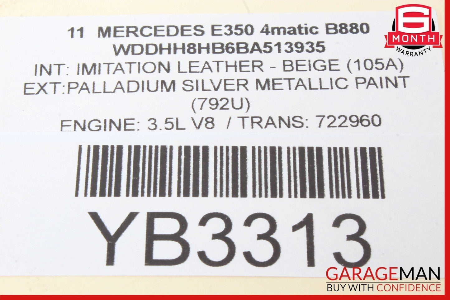08-16 Mercedes W212 E350 C350 GLK350 Rear Left Door Window Regulator Motor OEM