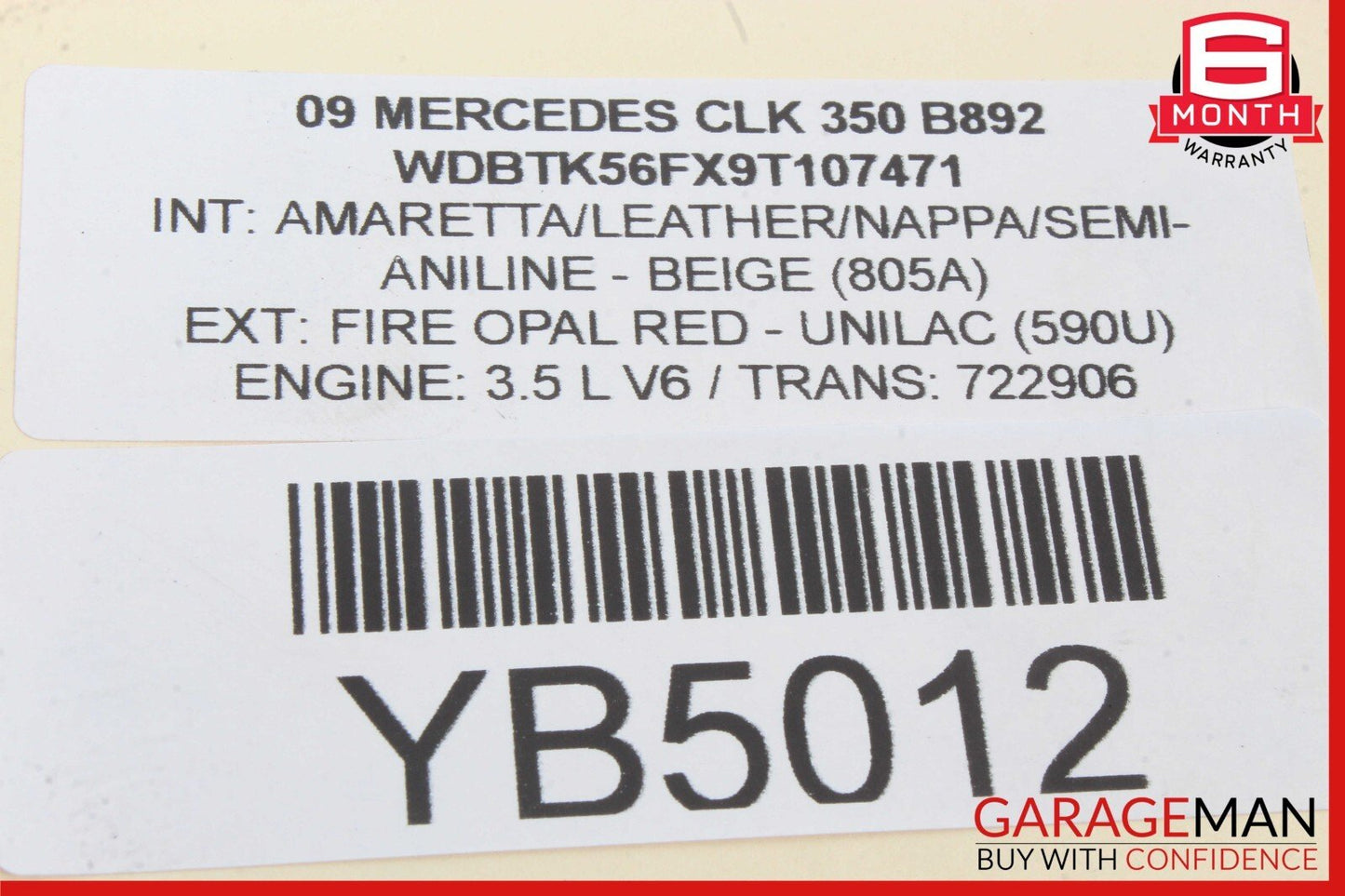 01-09 Mercedes W209 CLK350 CLK550 CLS550 Rear Trunk Lid Lock Latch Handle OEM