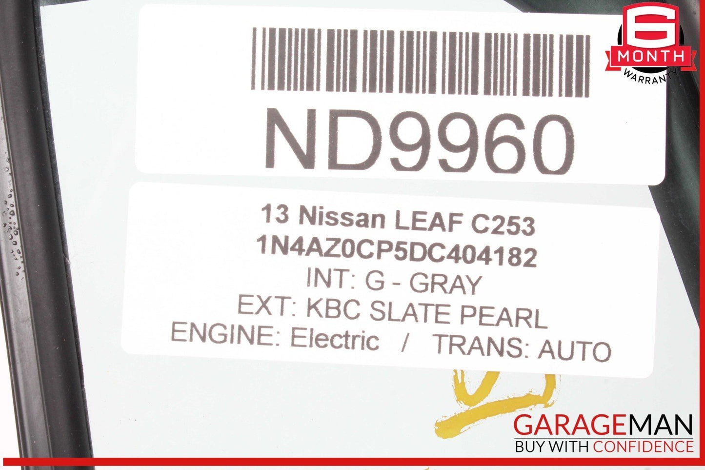 13-17 Nissan Leaf Rear Left Driver Side Door Vent Window Glass 43R001583 OEM