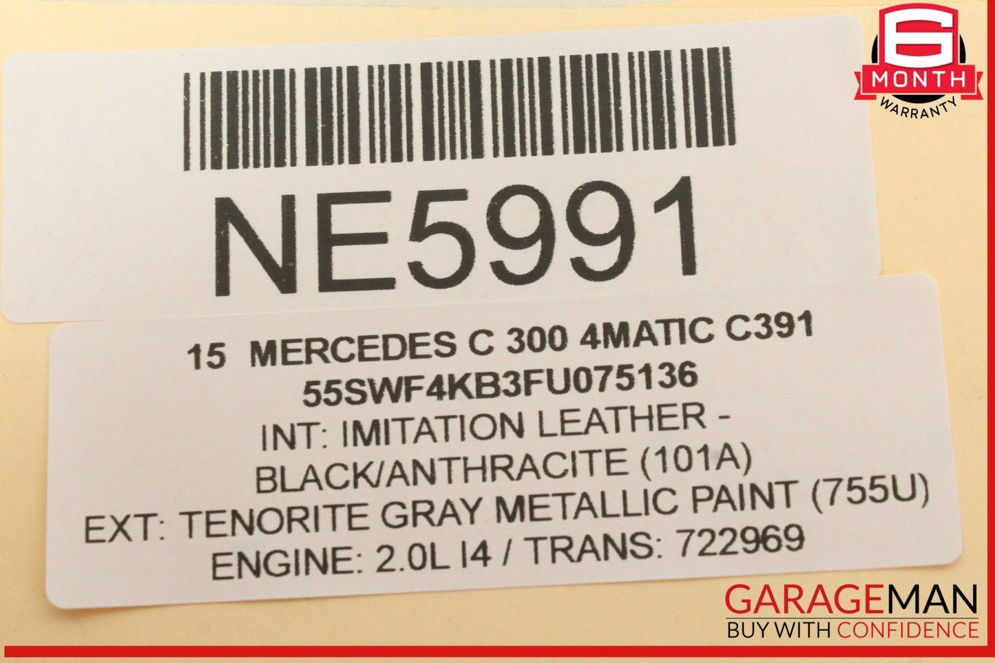15-20 Mercedes W205 C300 4MATIC Front Left or Right Side Bumper Absorber Bracket
