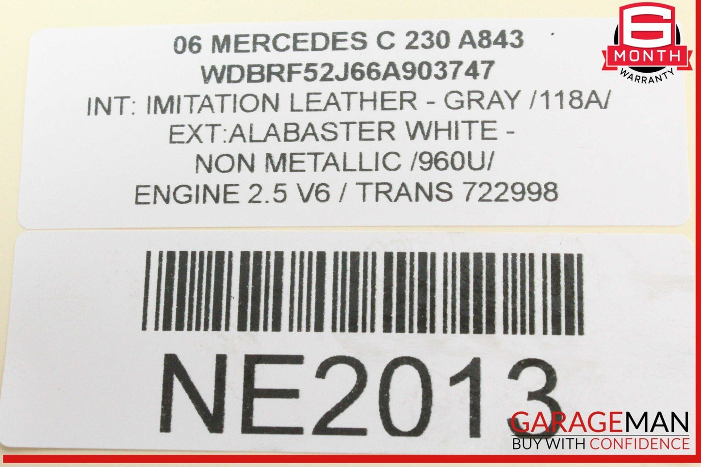 05-15 Mercedes W203 C230 Left Air Pump Check Valve EGR Emission 0021407460 OEM
