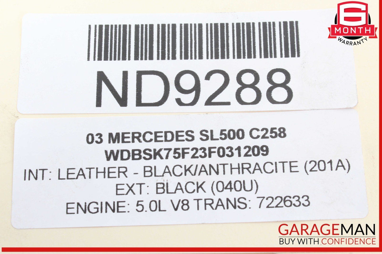 03-08 Mercedes R230 SL500 Front Right Side Bumper Support Reinforcement Bracket