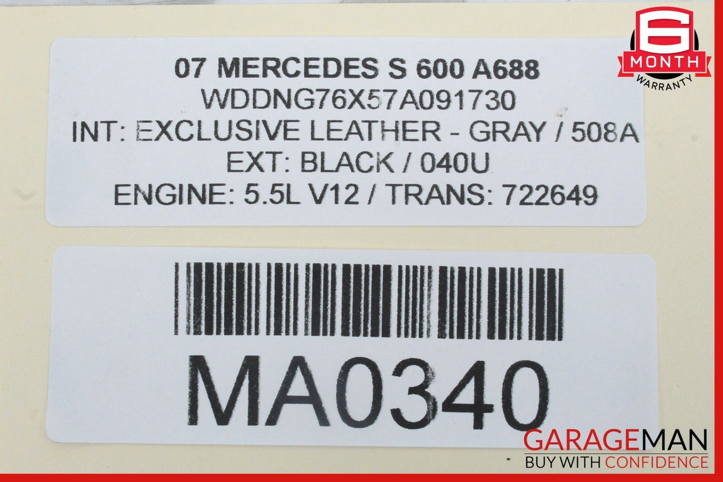 07-09 Mercedes W221 S600 Front Left Side Seatbelt Seat Belt Retractor Black OEM