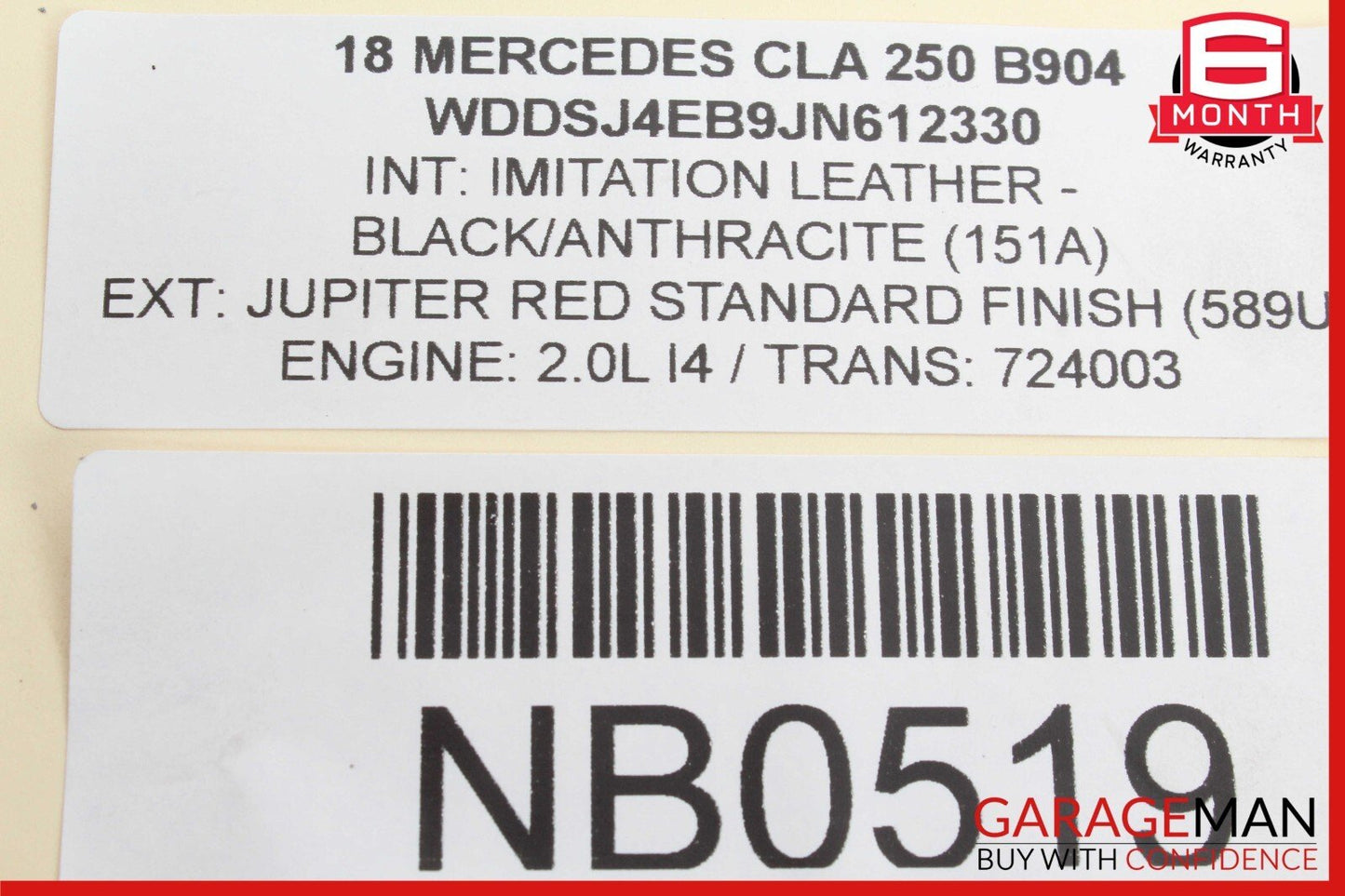 14-19 Mercedes W117 CLA250 Rear Left/Right Upper Control Arm OEM
