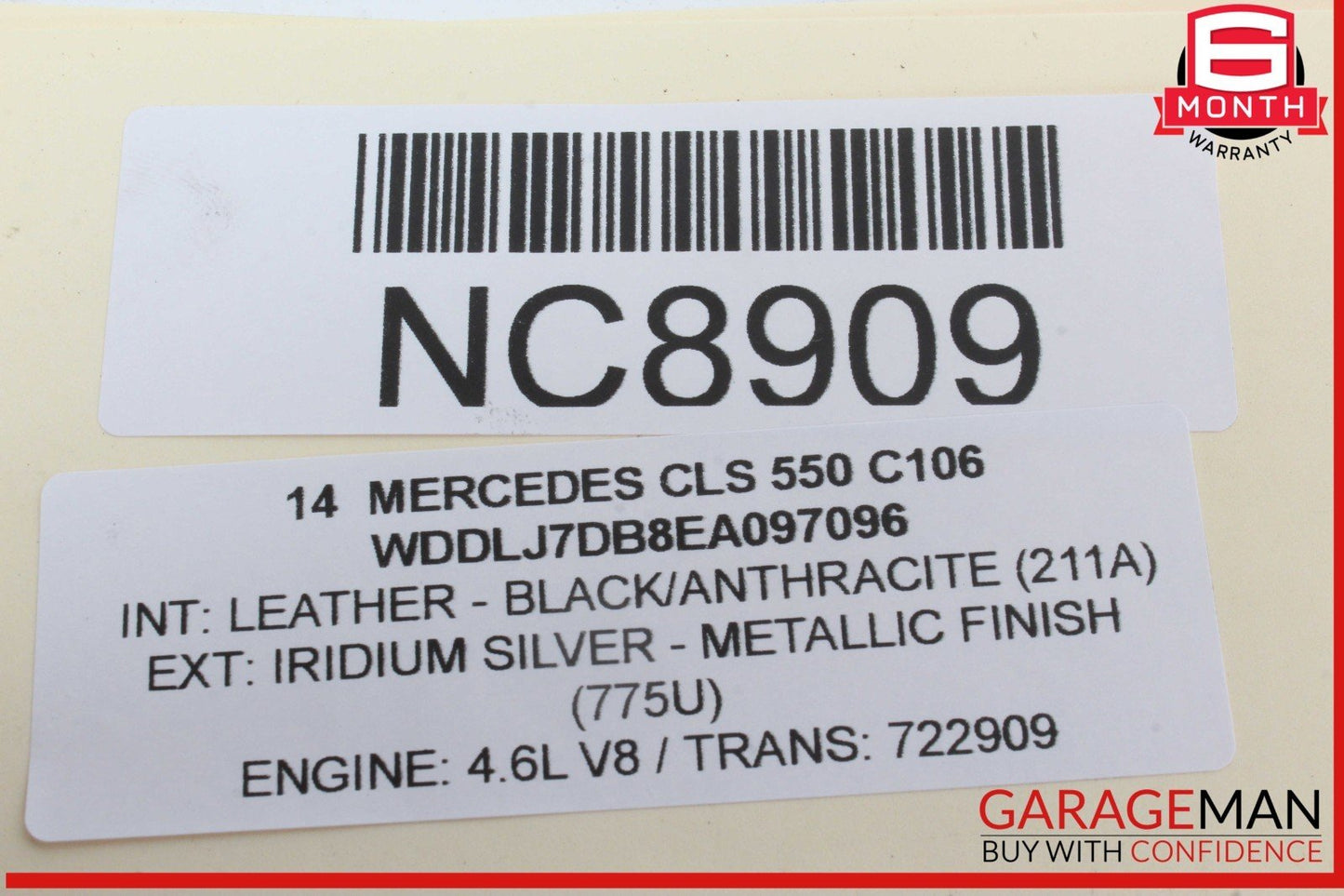 10-20 Mercedes W218 CLS550 Rear Left Window Regulator Motor 2078200542 OEM
