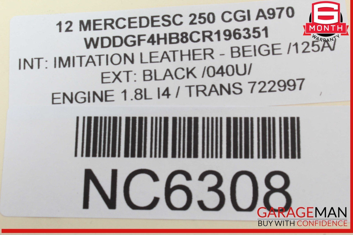 08-18 Mercedes W204 C250 GLK350 Rear Left or Right Door Speaker 2048205602 OEM