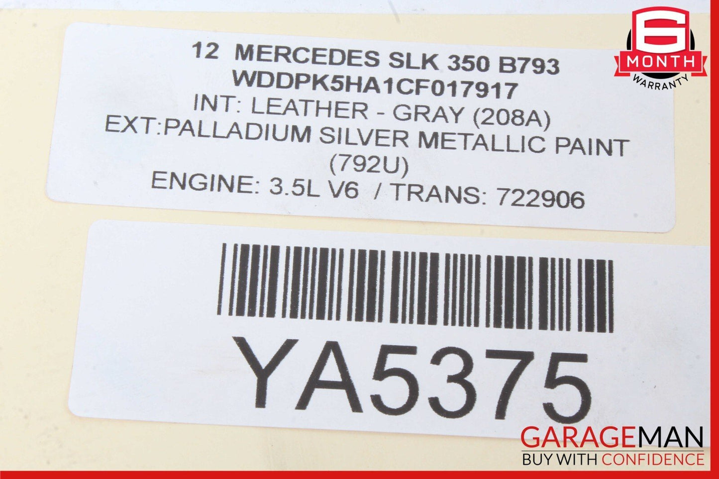 12-16 Mercedes R172 SLK350 3.5L V6 ECU ECM Engine Computer Control Module