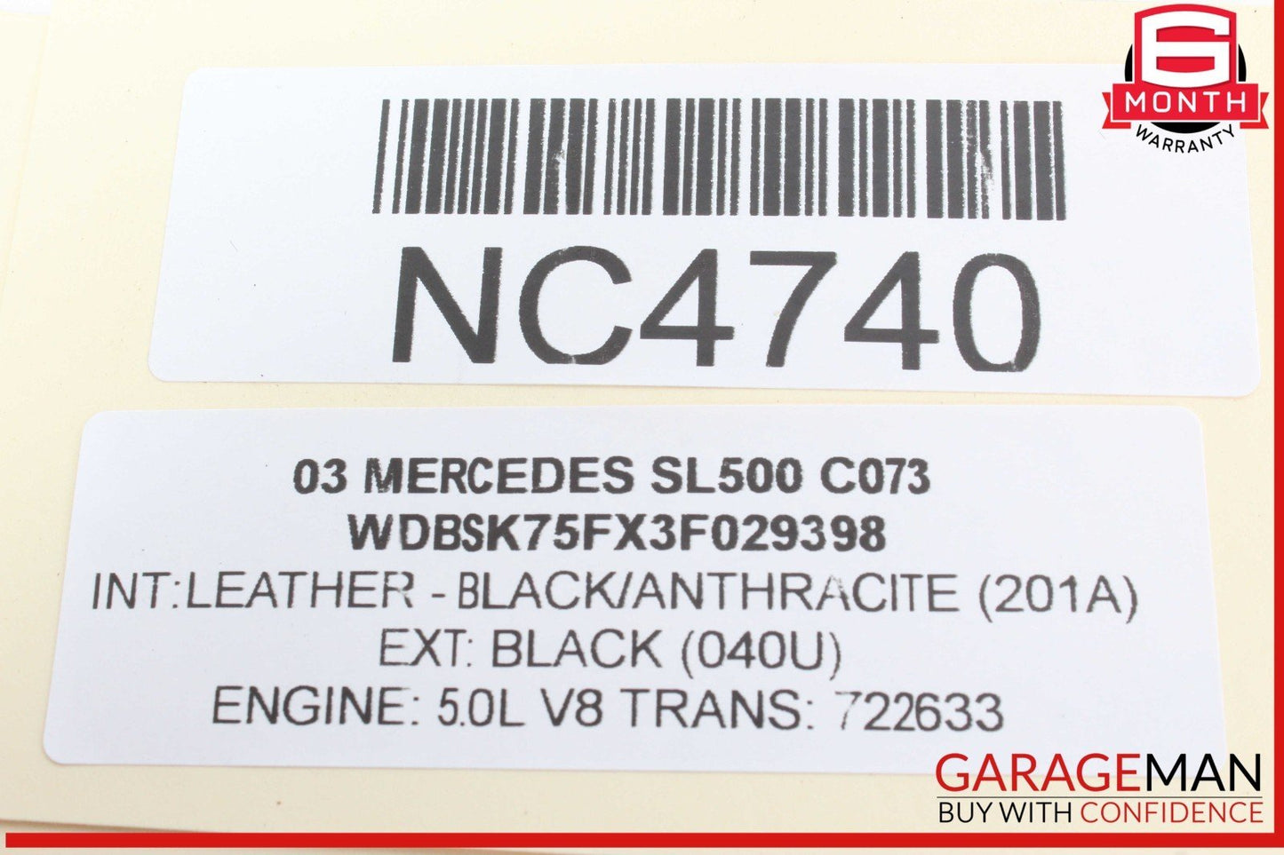 03-06 Mercedes R230 SL500 SL55 AMG Under Seat Control Module Right Side OEM