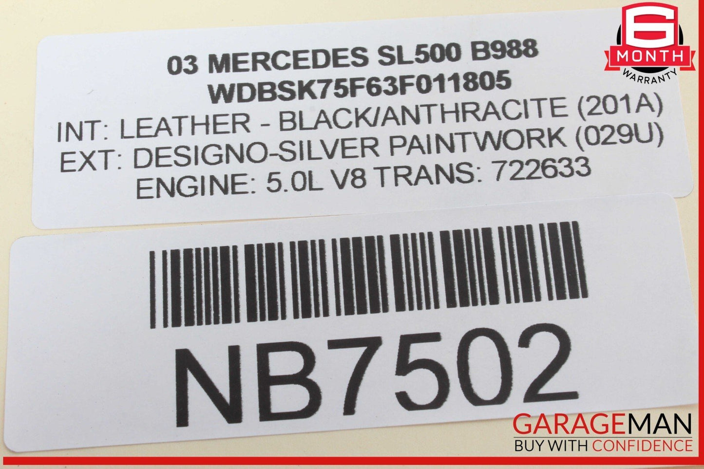 03-06 Mercedes R230 SL500 SL55 AMG Under Seat Control Module Right Side OEM
