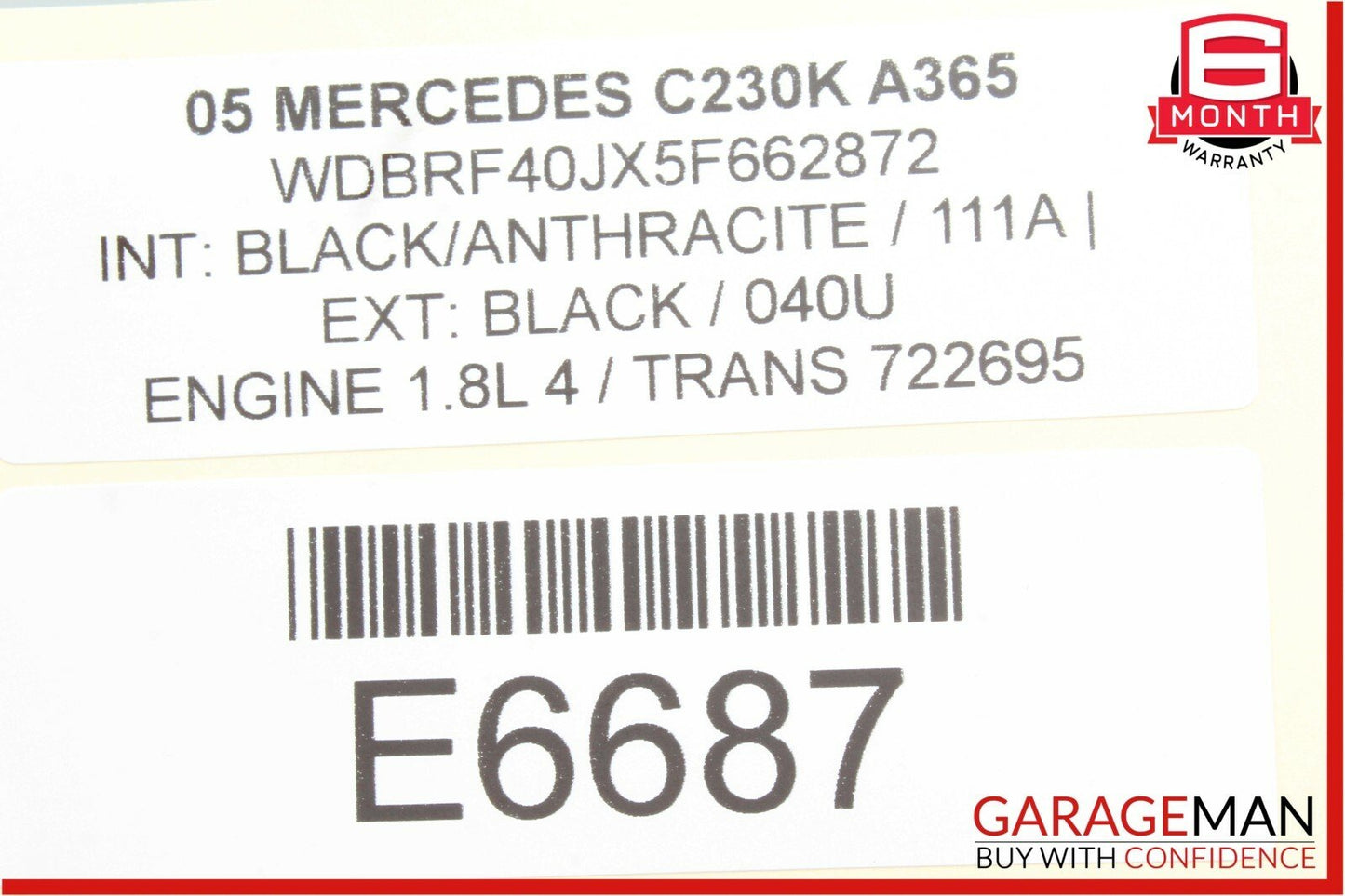 03-05 Mercedes W203 C230 Kompressor 1.8L Intake Supercharger Housing Cover OEM