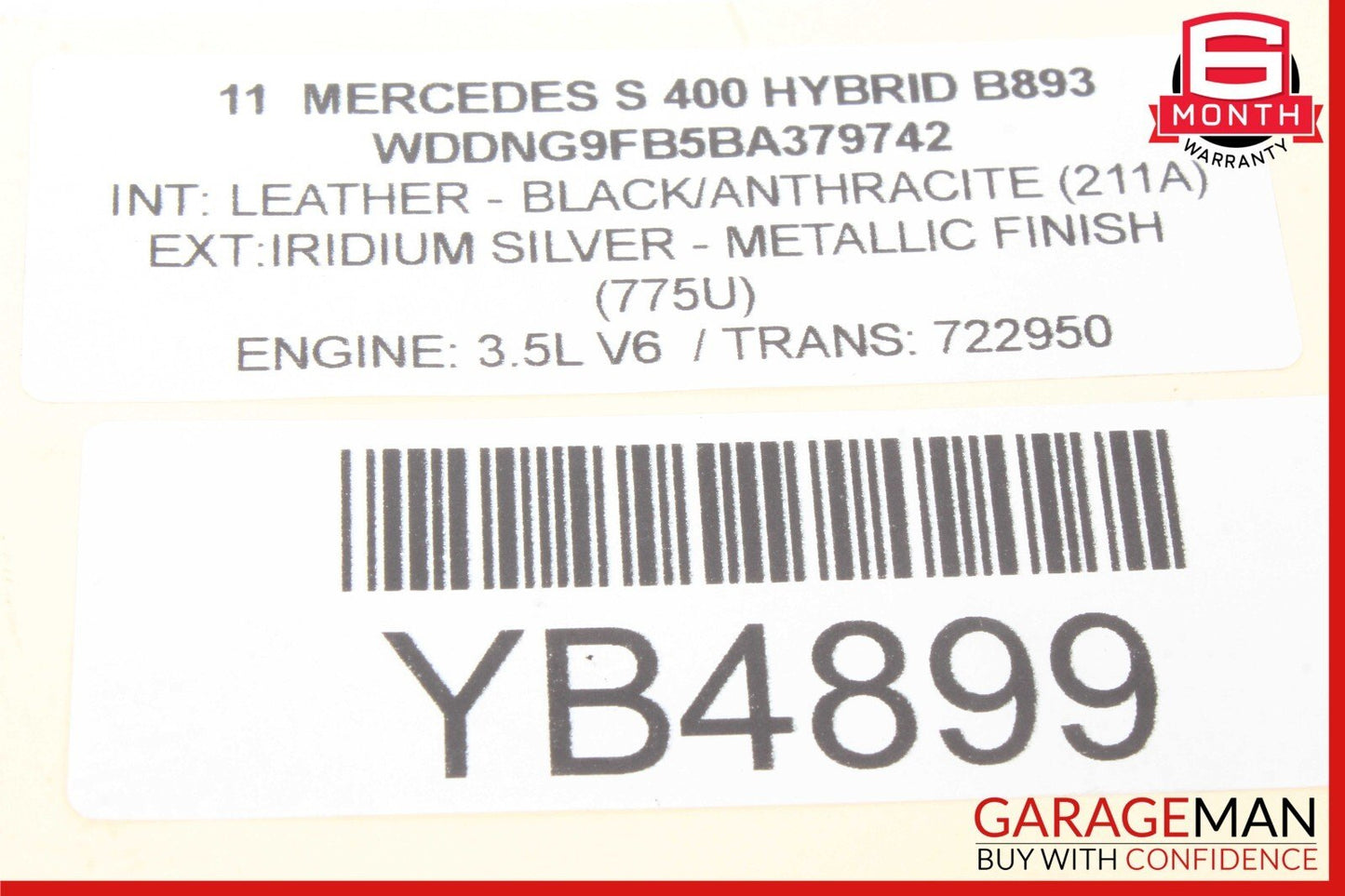 10-13 Mercedes W221 S400 Hybrid Engine Motor Wiring Harness 2720106046 OEM