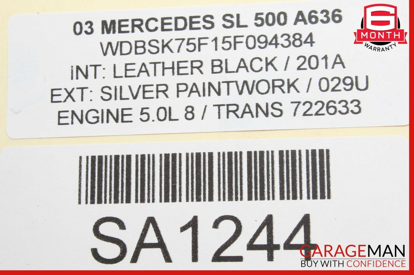 00-08 Mercedes R230 SL500 S500 Seat Vacuum Pump Reservoir Tank
