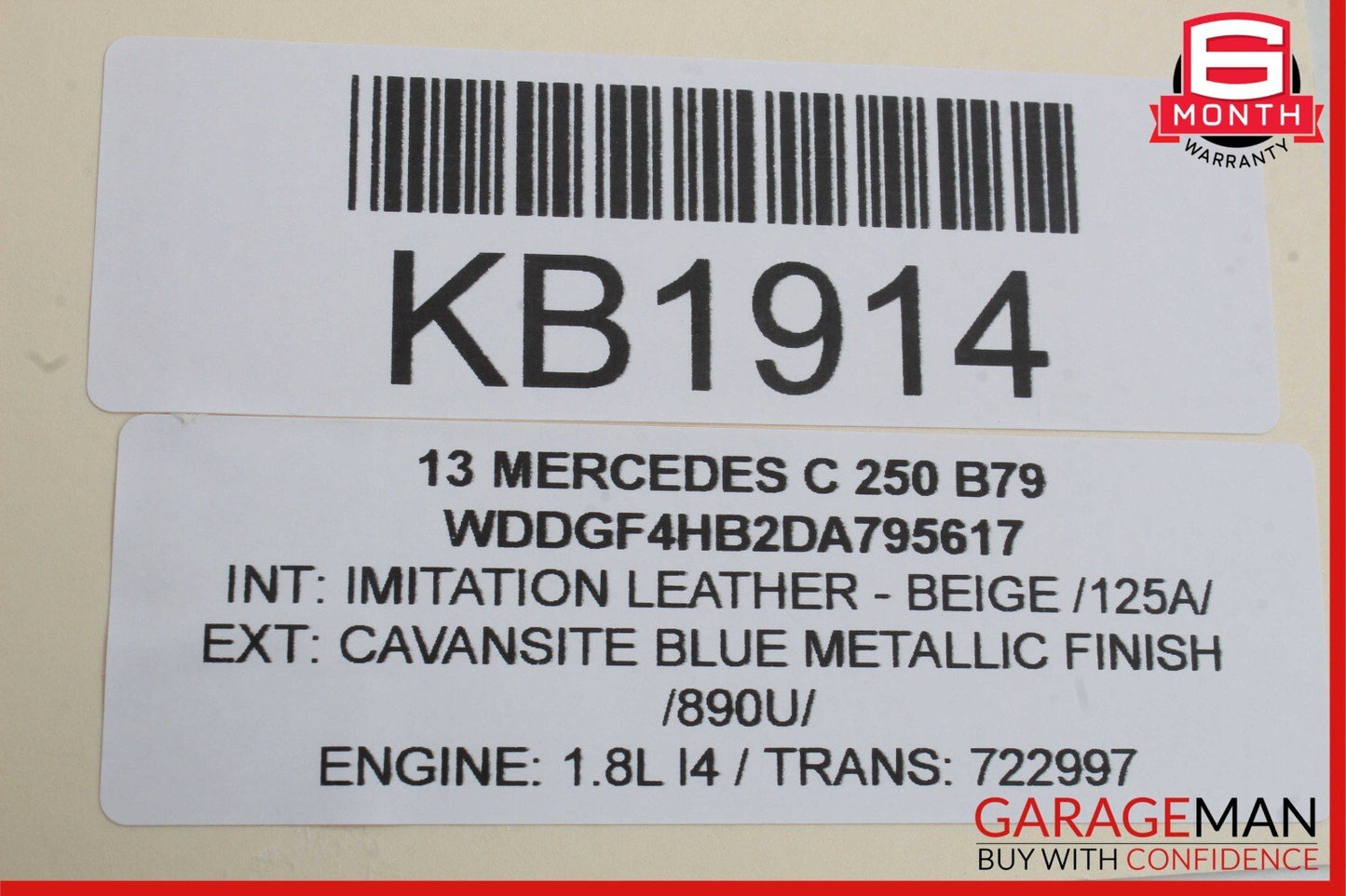 08-14 Mercedes W204 C300 C350 C63 AMG Rear Trunk Tailgate Release Open Handle