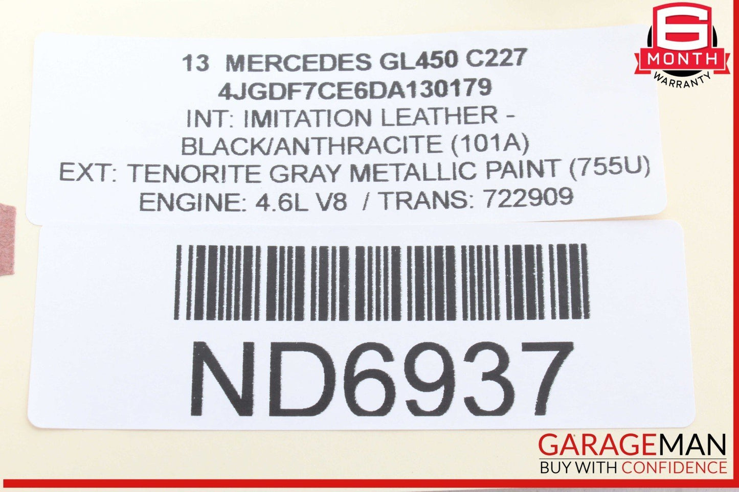 13-16 Mercedes X166 GL450 GL550 Rear Right Quarter Window Regulator Motor OEM
