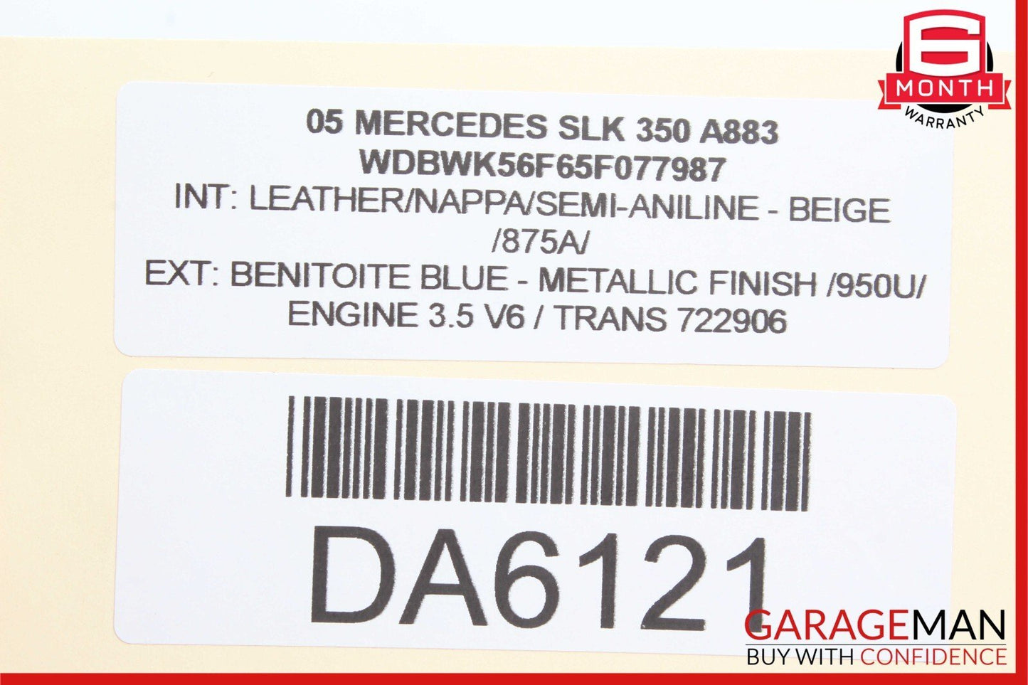 05-11 Mercedes R171 SLK280 C350 E350 SL550 Rear Trunk Navigator GPS Antenna Blue