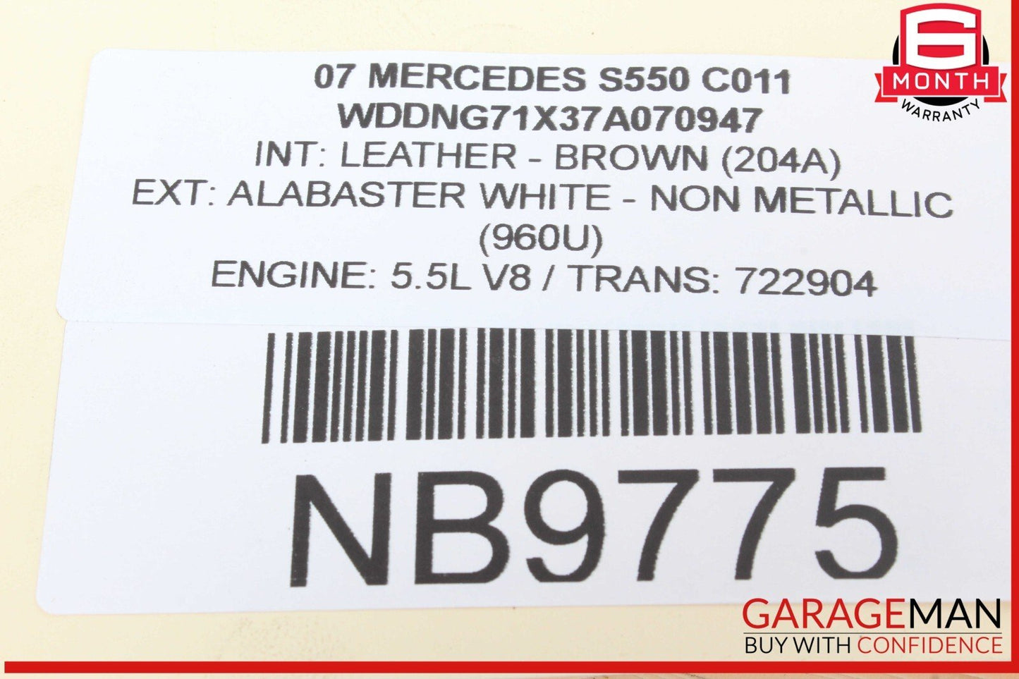07-09 Mercedes W221 S550 S600 Front Right Passenger Side Fog Light Lamp OEM