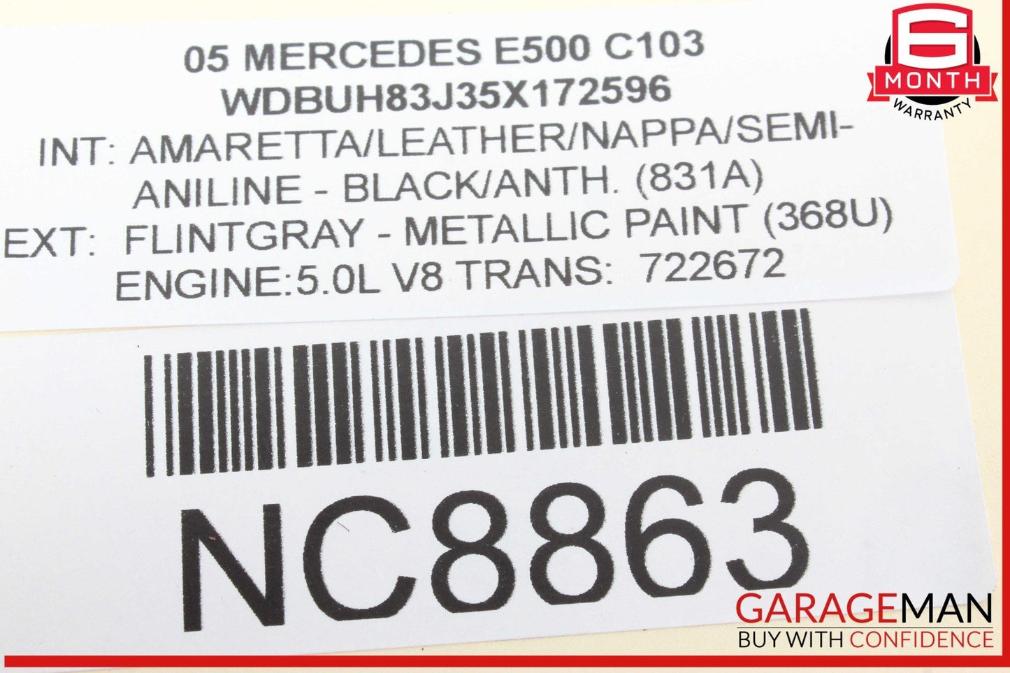 03-06 Mercedes W211 E500 S500 Central Locking Vacuum Pump Tank Assembly OEM