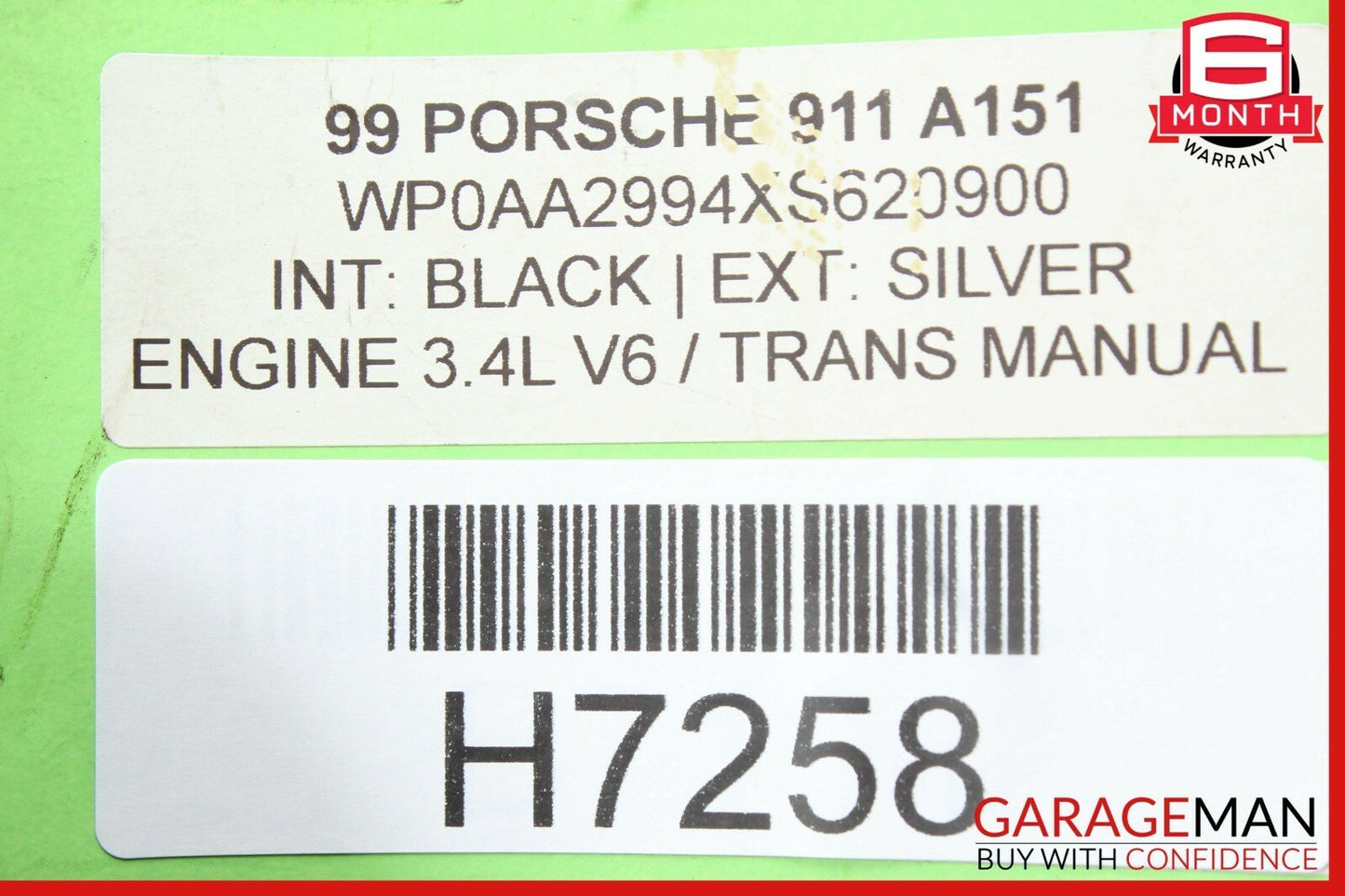 99-05 Porsche Carrera 911 996 Rear Right Side Seatbelt Seat Belt Retractor Black