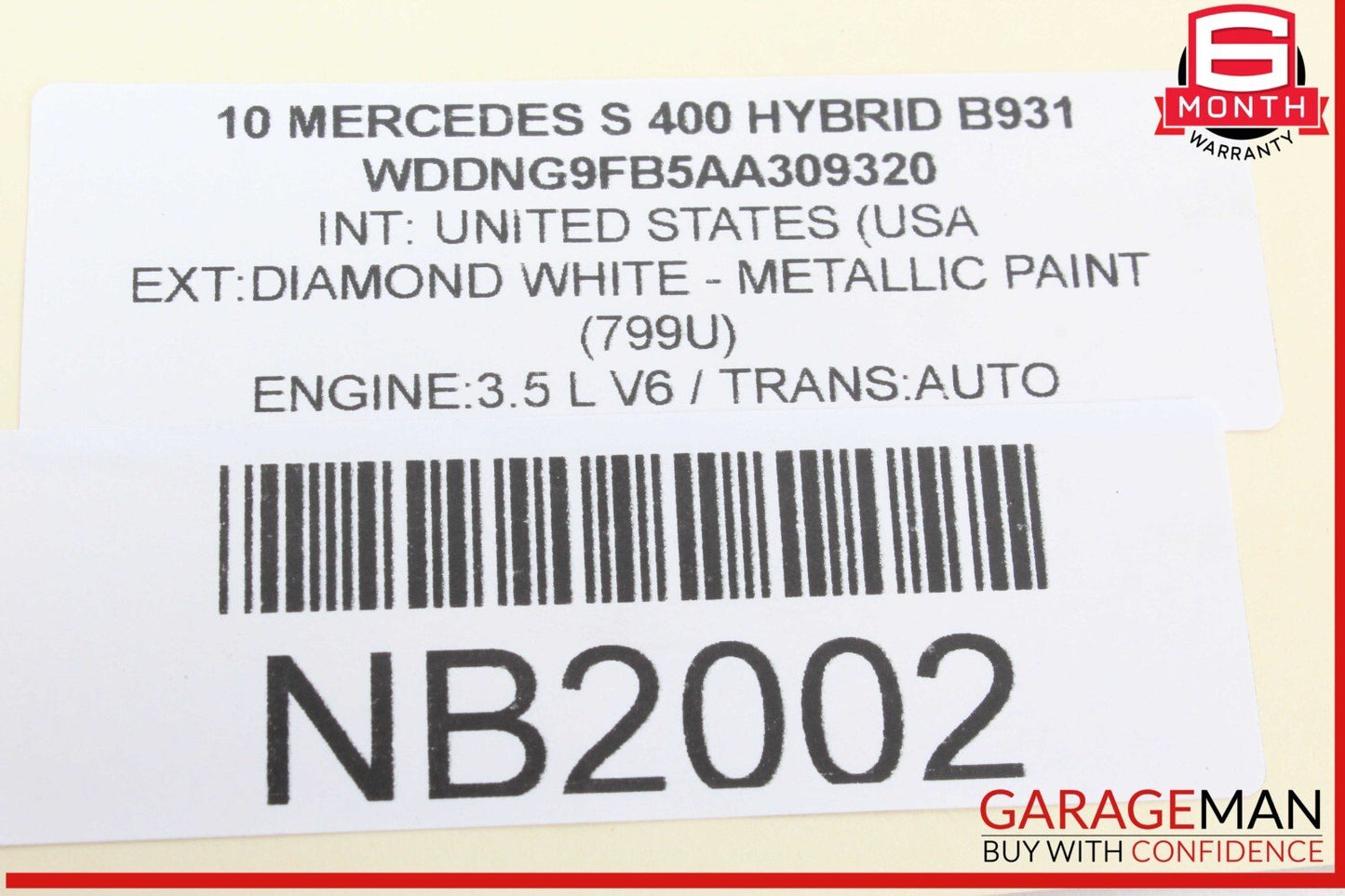 10-13 Mercedes W221 S400 Hybrid Interior Rear View Mirror Beige OEM