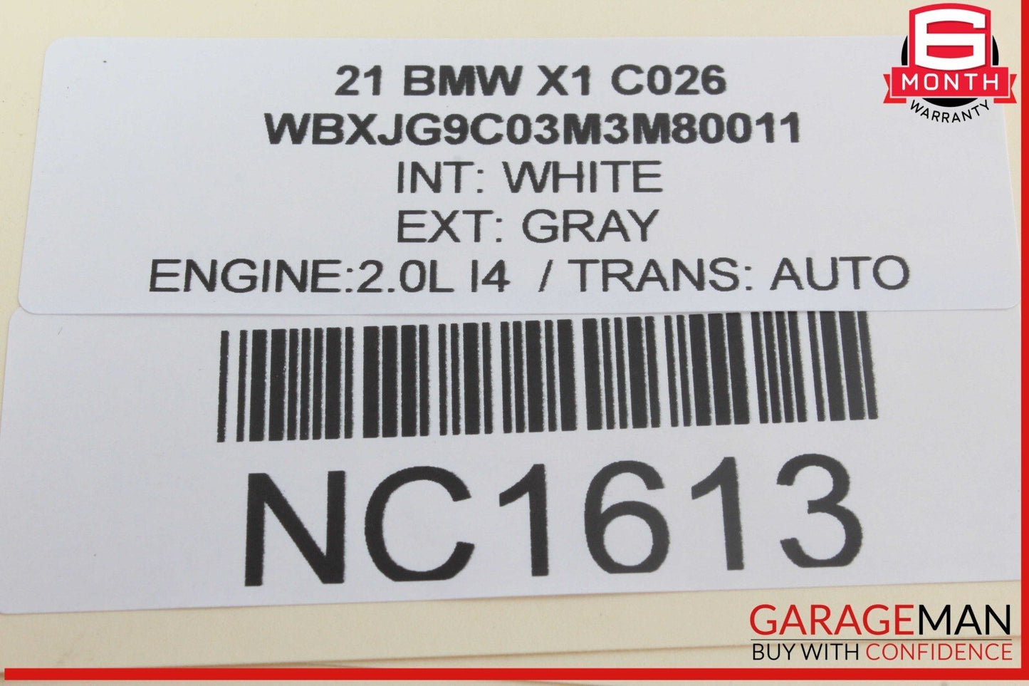 16-22 BMW X1 Front Right Passenger Side Exterior Door Handle Gray OEM