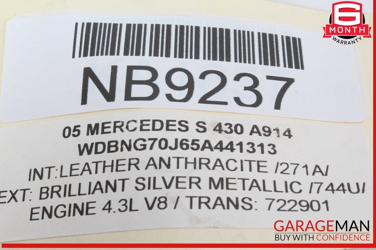 00-06 Mercedes W220 S430 S500 Front Left Driver Side Exterior Door Handle OEM