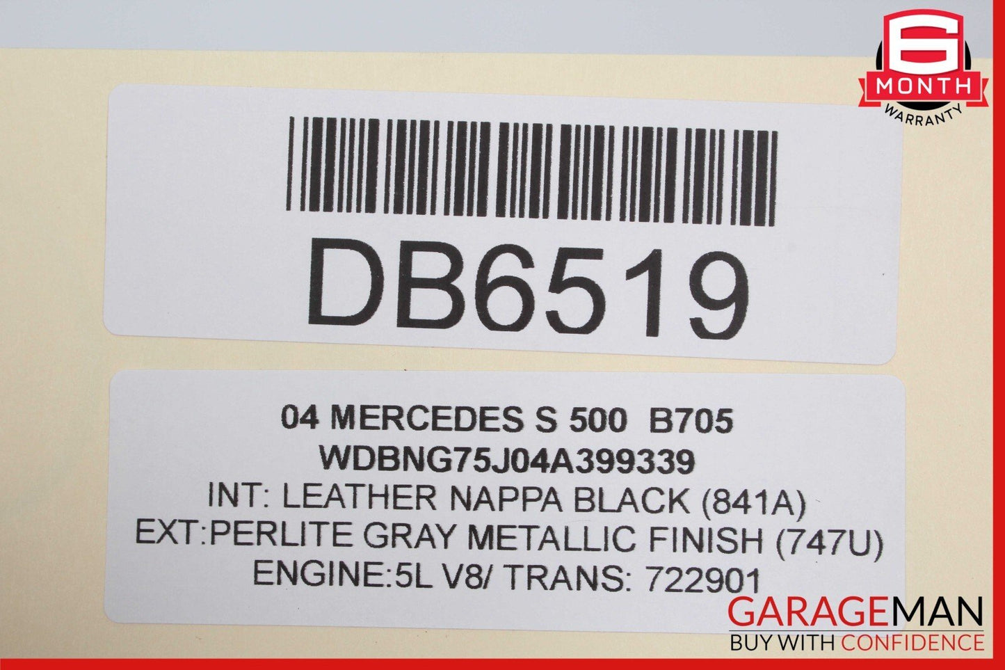 03-06 Mercedes W220 S500 Front Left or Right Side Top Upper Seat Cushion OEM