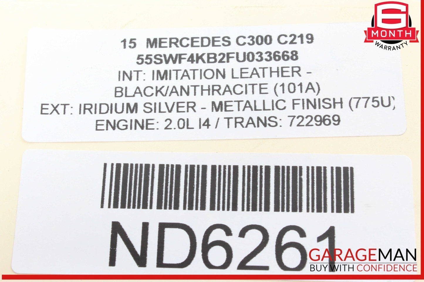 15-20 Mercedes W205 C300 GLC300 2.0L Engine Mounted Intercooler 2740900614 OEM