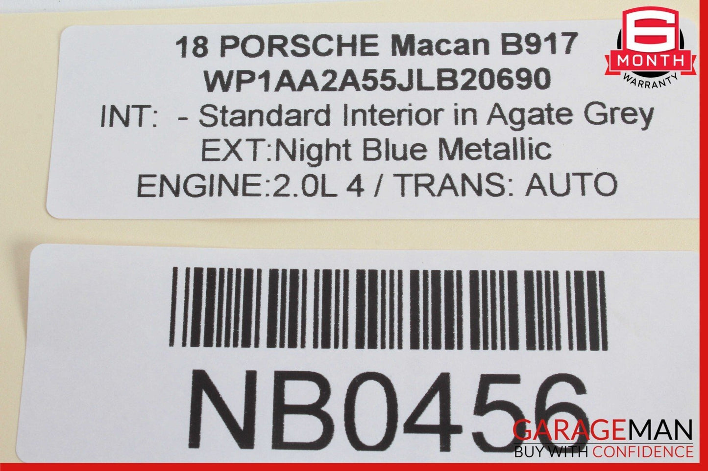 15-18 PORSCHE MACAN DASH DASHBOARD INSTRUMENT PANEL GLOVE BOX LID TRIM OEM