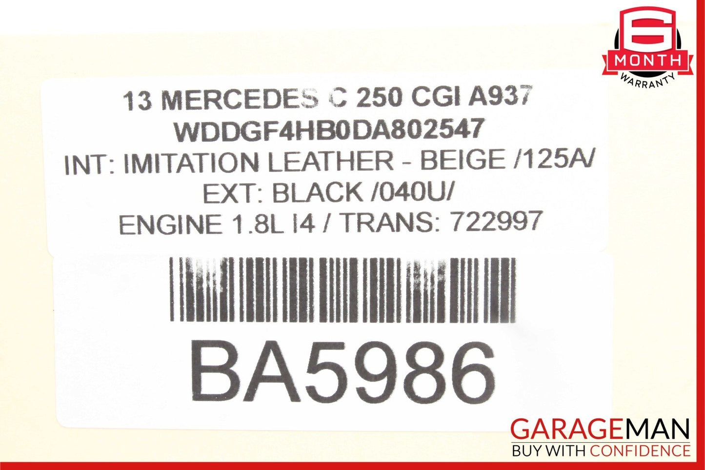 08-18 Mercedes C250 C300 CLS550 Rear Right Side Door Control Module Unit