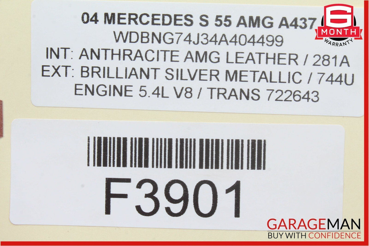 03-06 Mercedes W220 S55 AMG S600 Front Left / Right Side Seat Headrest Head Rest