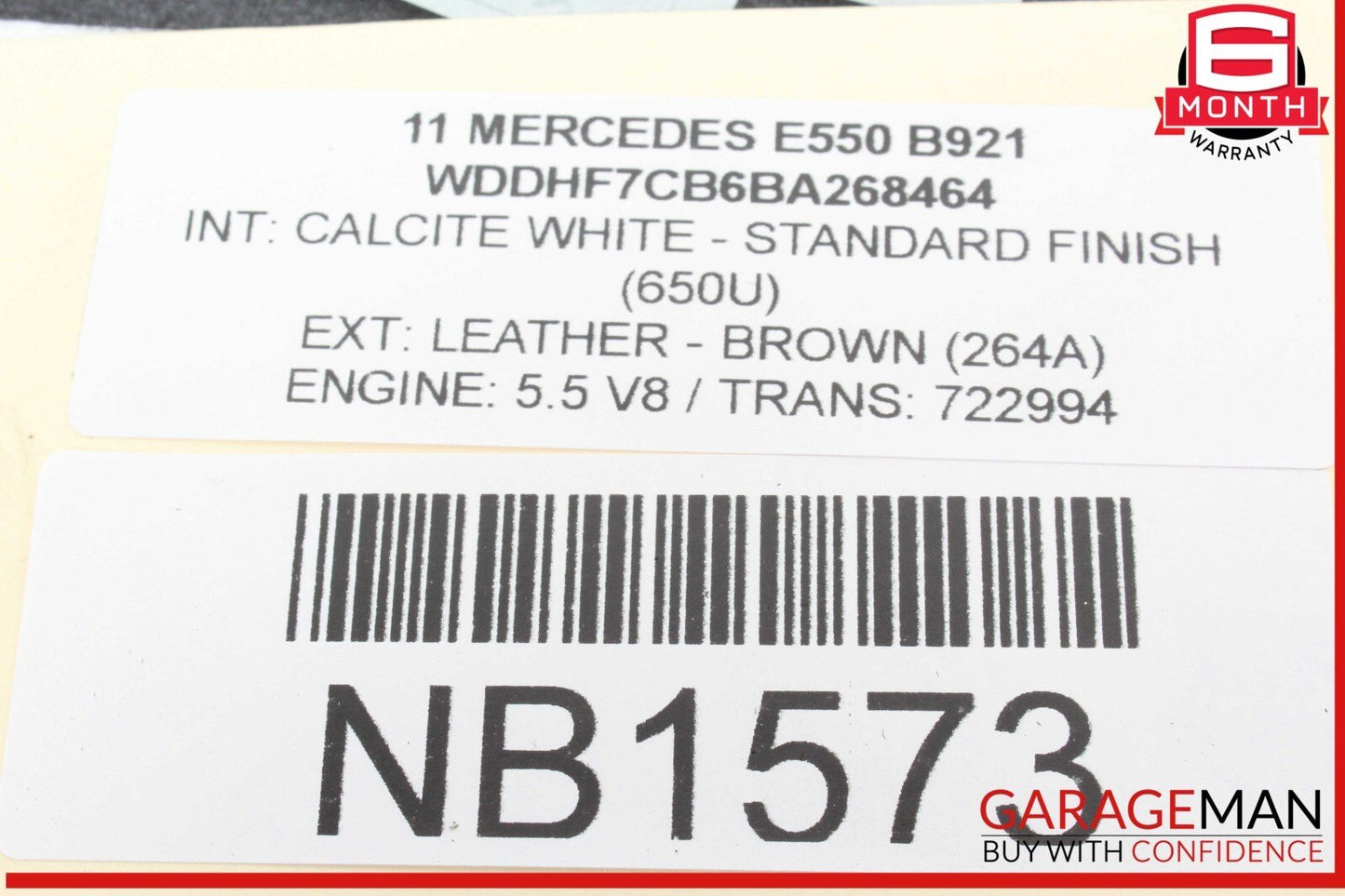 10-13 Mercedes W212 E550 E400 Rear Left Side Inner Tail Light Taillight Lamp