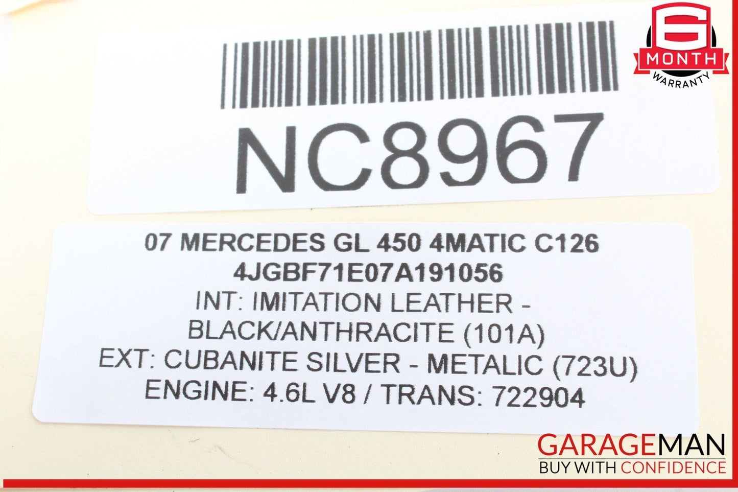 06-19 Mercedes X164 GL450 4MATIC Rear Glass Windshield Wiper Motor 2518200042