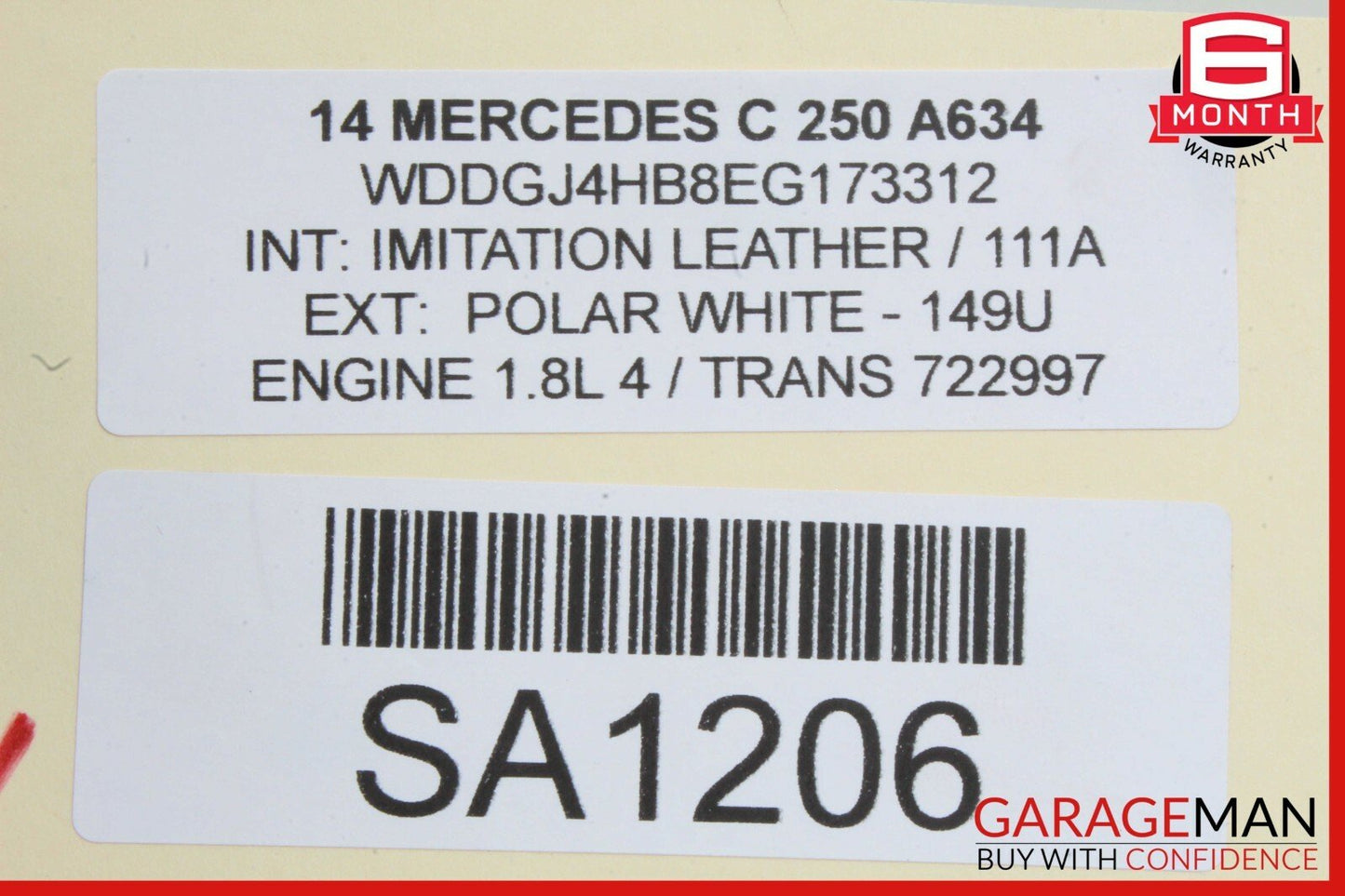 10-15 Mercedes W204 C250 C300 Keyless Go Entry Control Module 1729006206 OEM