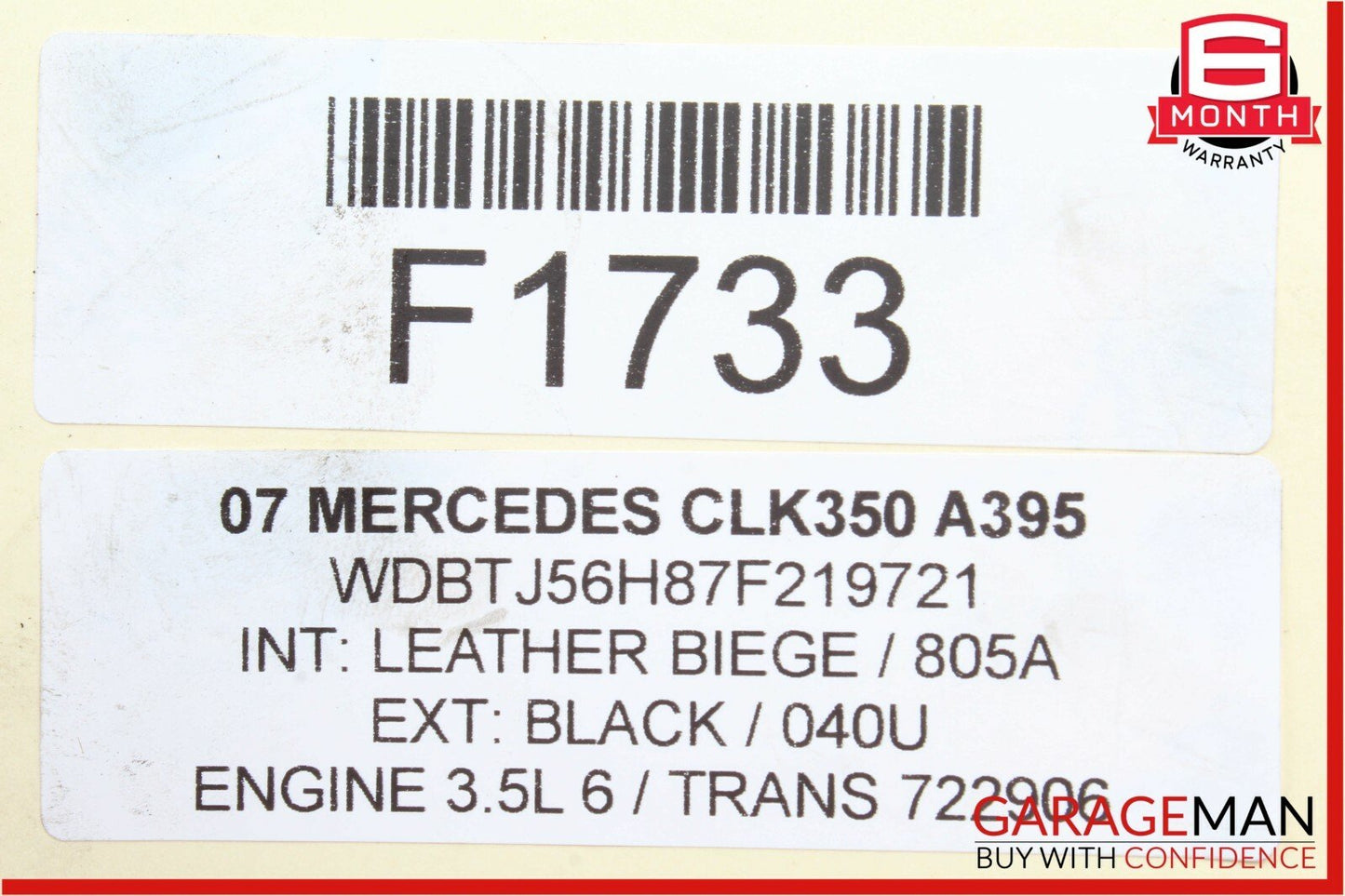 07-09 Mercedes W209 CLK350 ML350 R350 Engine Motor Throttle Body Valve OEM