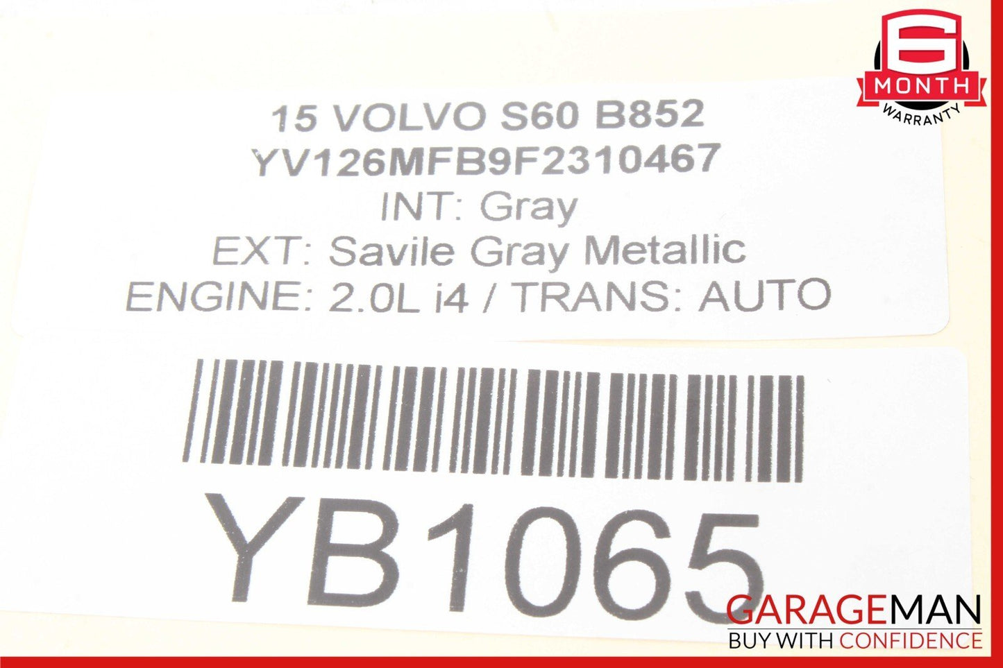 11-18 Volvo S60 V60 Rear Left Driver Side Door Power Window Regulator Motor OEM
