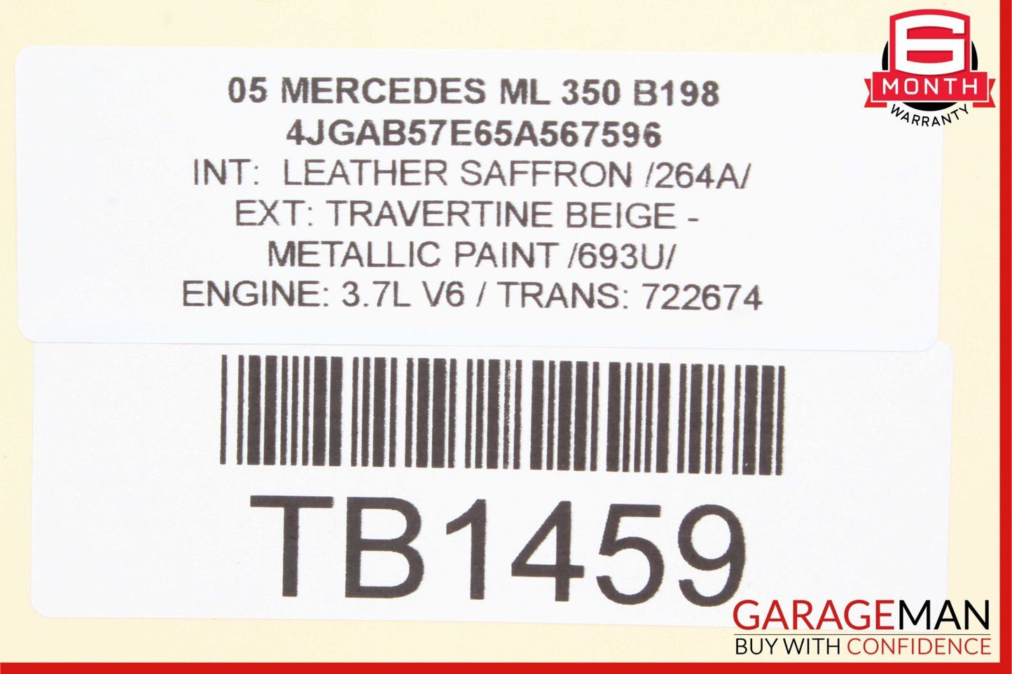 98-05 Mercedes W163 ML350 Rear Right / Left Side Axle CV Half Shaft Driveshaft