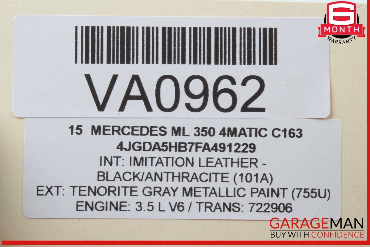 12-16 Mercedes W166 ML350 4MATIC Front Right Side Door Lock Latch Actuator OEM