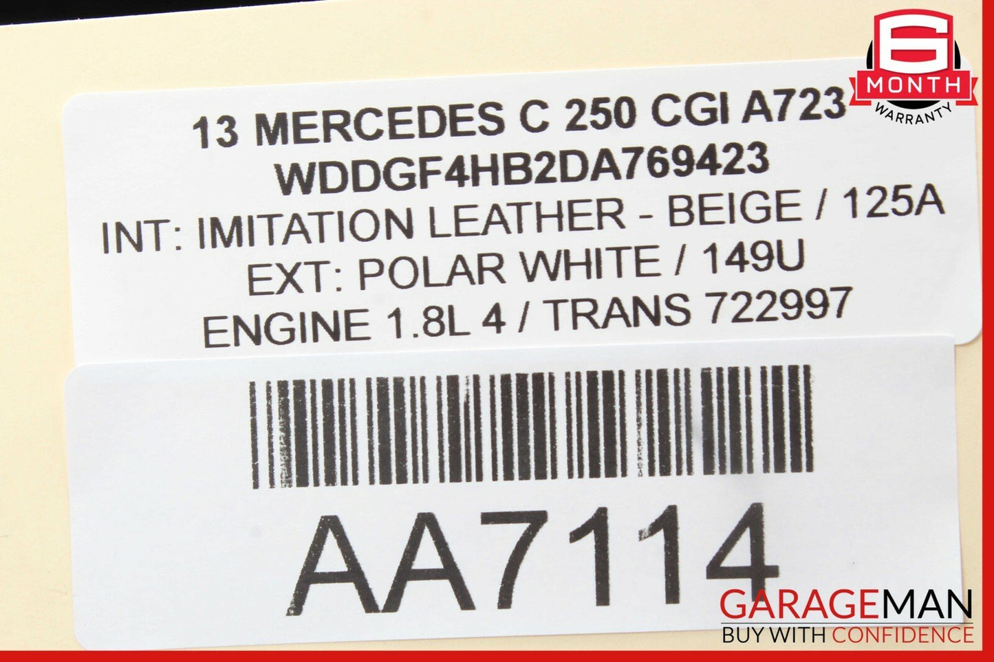 08-14 Mercedes W204 C250 C350 Front Left Driver Side Door Lock Latch Actuator