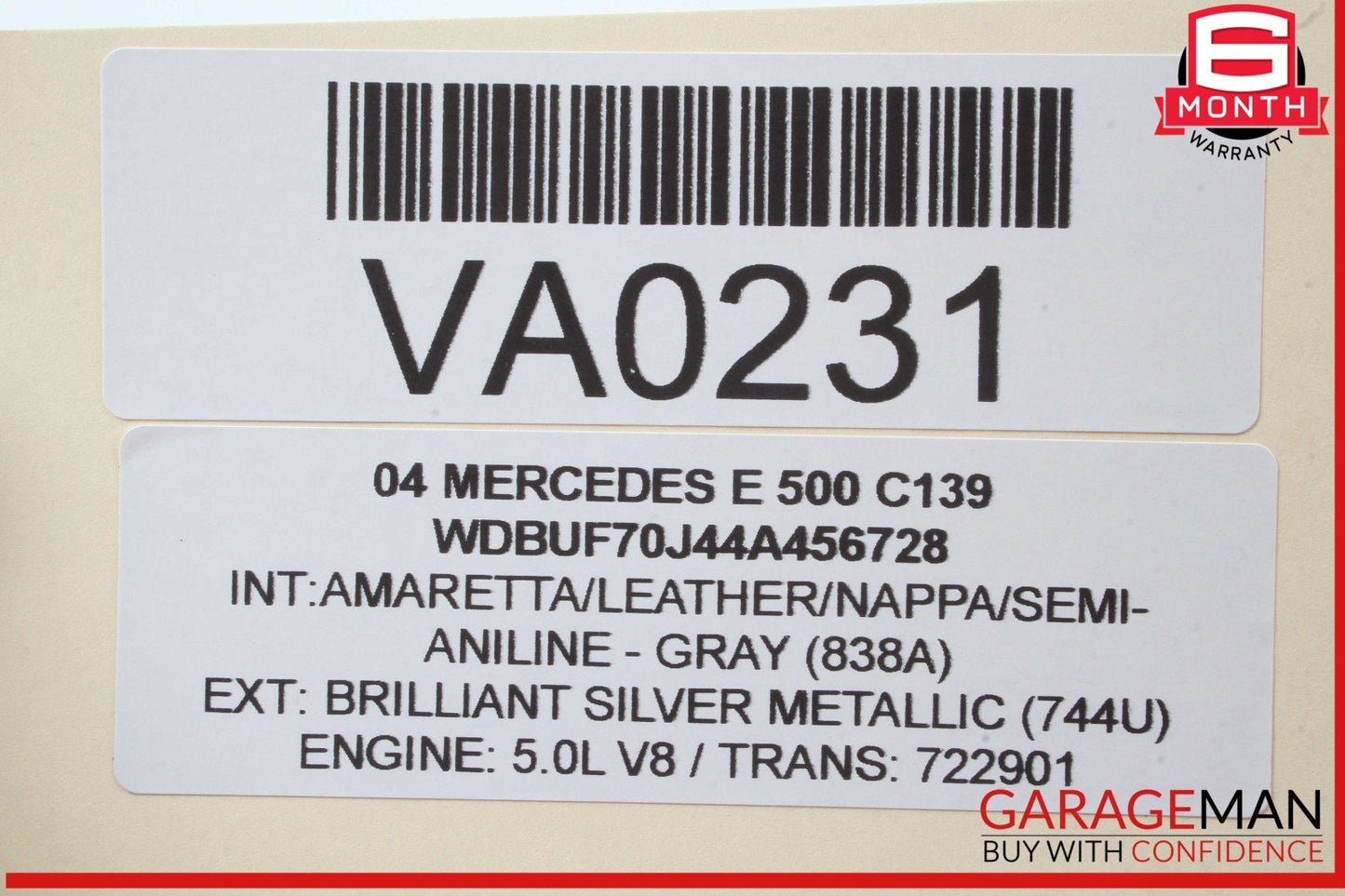 03-09 Mercedes W211 E500 E550 Rear Left Driver Side Exterior Door Handle OEM