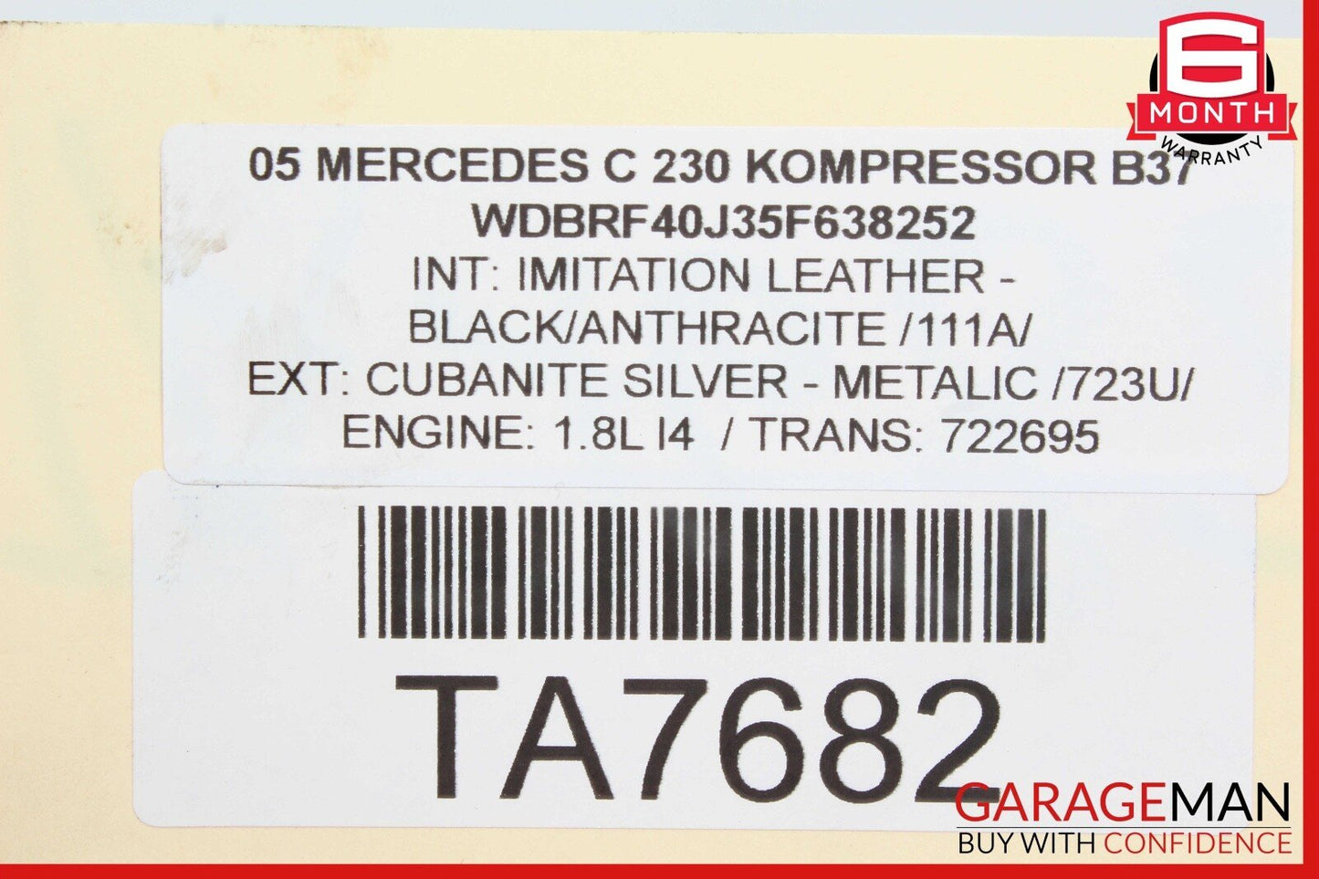 01-07 Mercedes W203 C230 C280 Rear Right Side Door Window Regulator Motor Unit