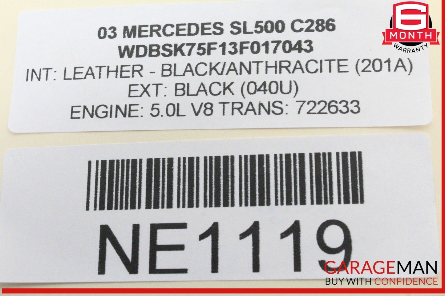 03-08 Mercedes R230 SL500 SL320 SL55 AMG Auxiliary Water Pump 2308300114 OEM