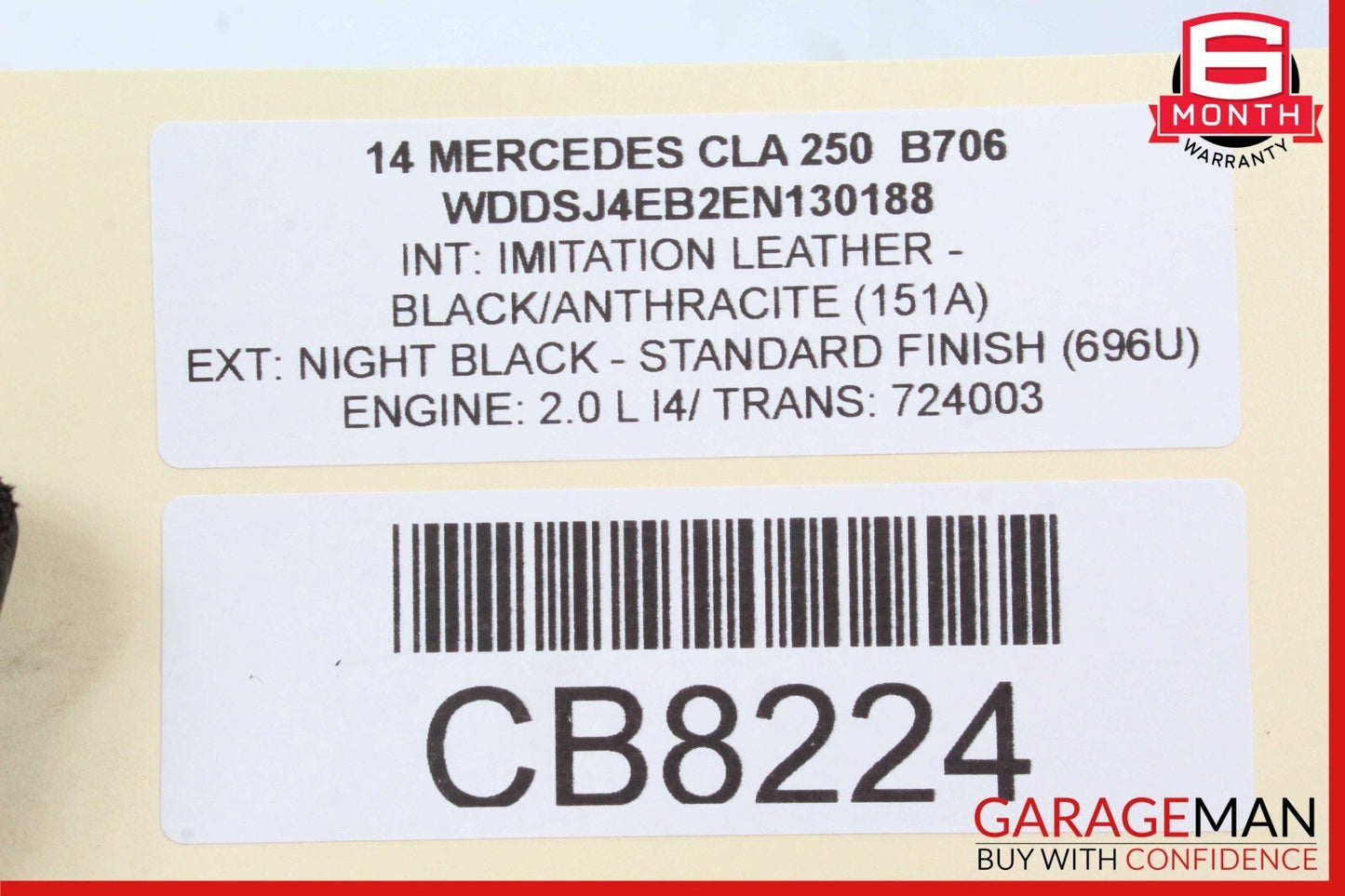 14-18 Mercedes W117 CLA250 CLA180 Front Center Console Armrest Arm Rest Black