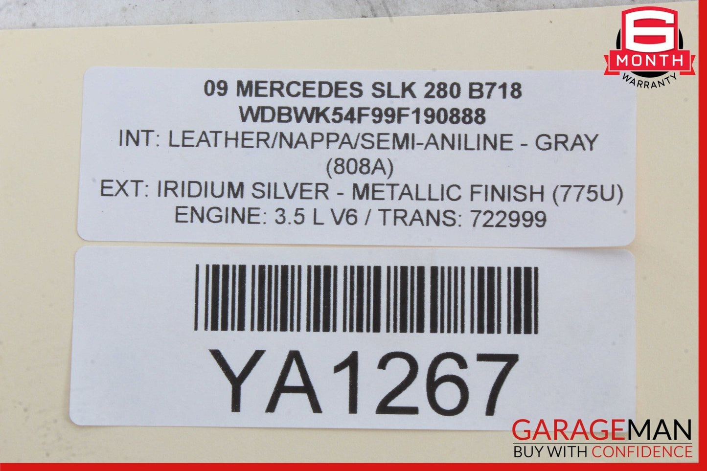 05-11 Mercedes R171 SLK350 SLK280 Right Passenger Side Exterior Door Handle OEM