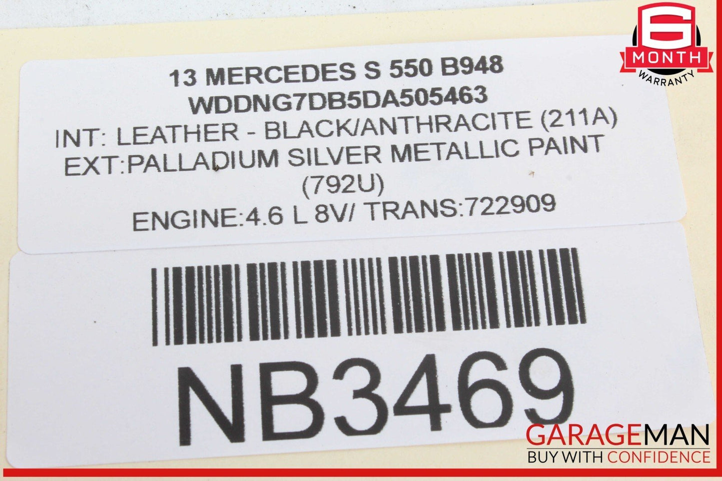 07-13 Mercedes W221 S550 S400 S63 AMG Trunk Lid Lock Latch Trim Cover Black