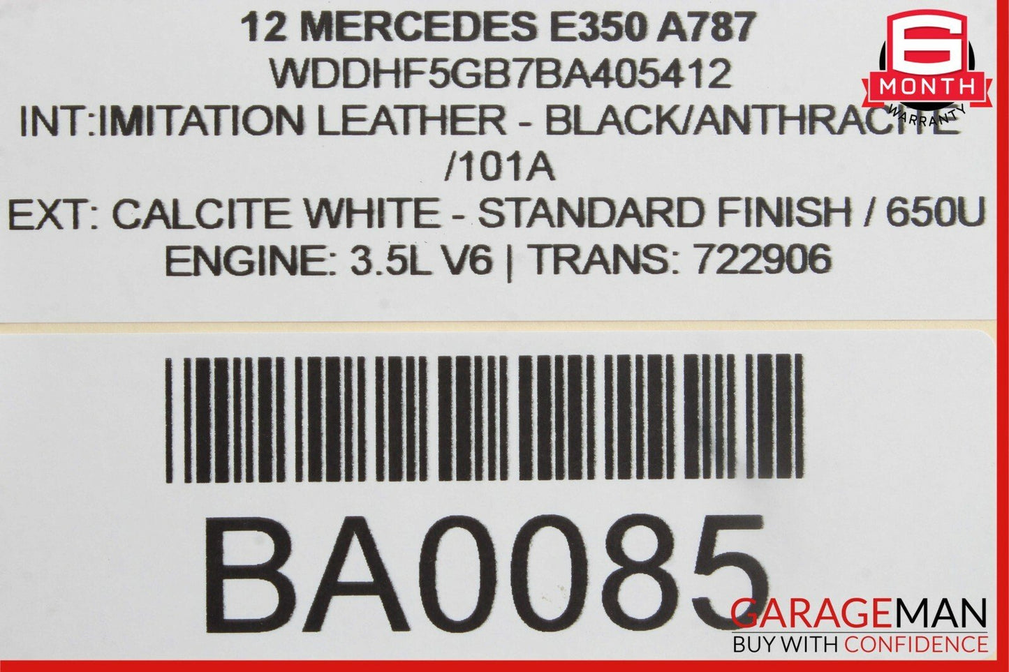 08-18 Mercedes W212 E350 Front Upper Seat Cushion Bladder Bolster Assembly OEM