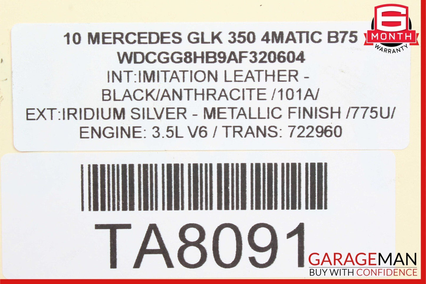 10-15 Mercedes X204 GLK350 4Matic AWD Front Right Side Axle CV Half Shaft