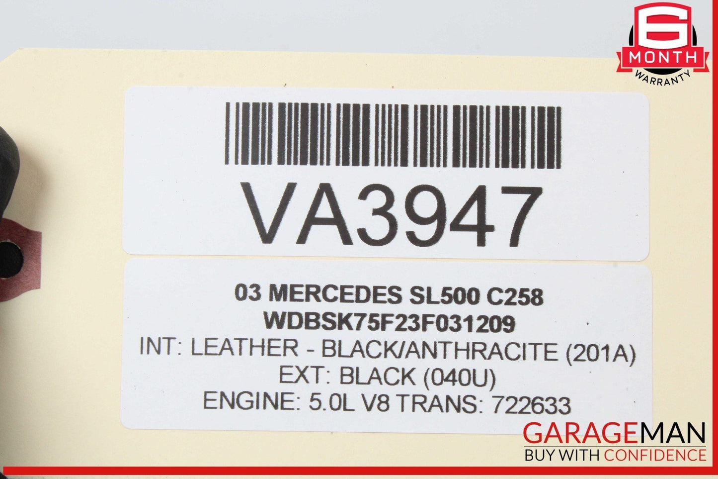 03-12 Mercedes R230 SL500 Right Convertible Top Main Drive Lift Cylinder OEM