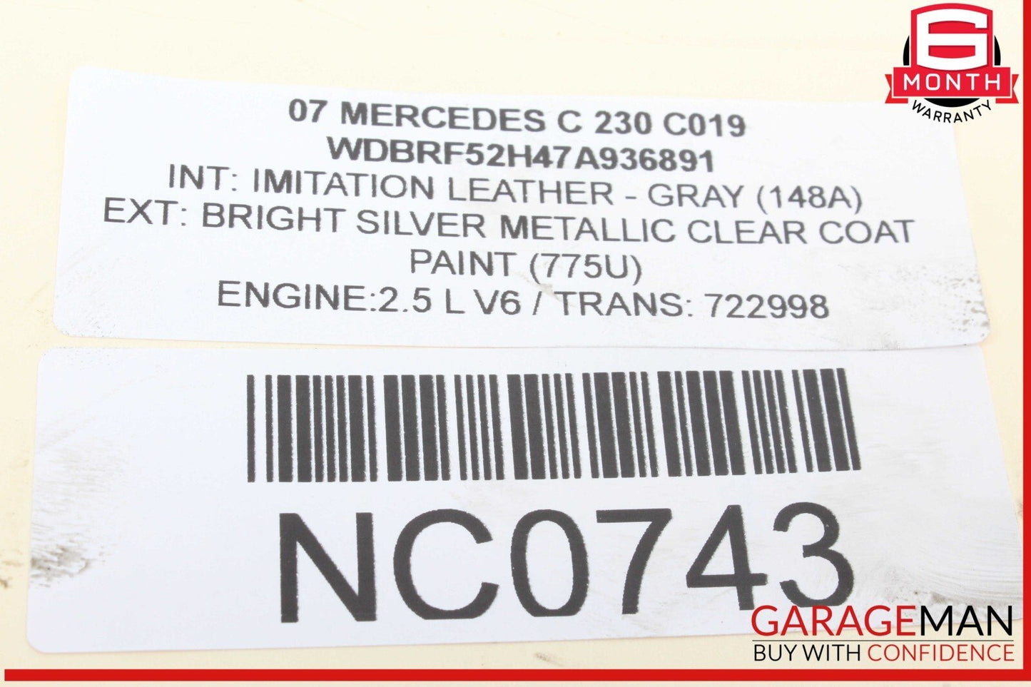 06-11 Mercedes W203 C230 Engine Motor Brake Vacuum Pump 2722300465 OEM